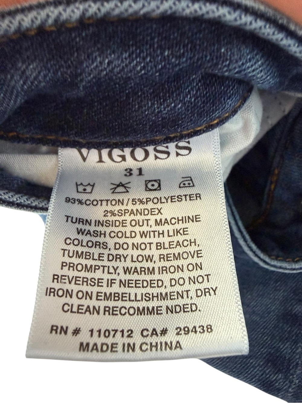 Vigoss Straight Leg Jeans in Medium Blue Wash - Picture 3 of 4